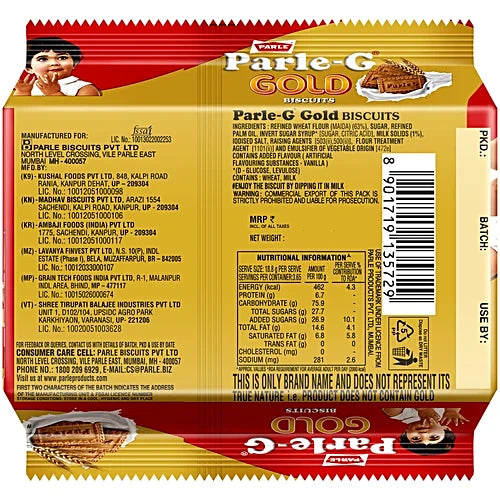 Parle-G Gold Biscuits, 56.25 g (pack of 3)