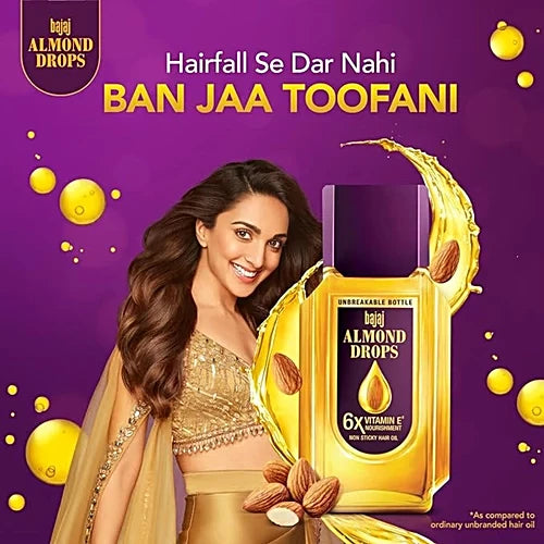 Bajaj Almond Drops Non-Sticky Hair Oil, 285 ml
