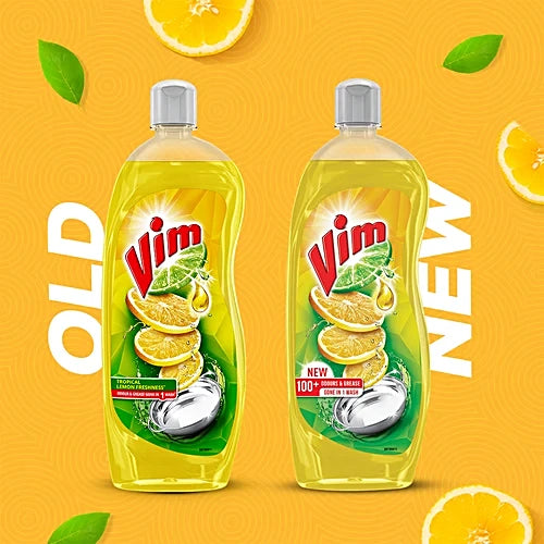 Vim Lemon Dishwash Liquid Gel, 500 ml Bottle