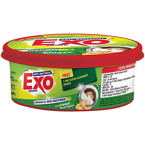 Exo Anti-Bacterial Round Dishwash Bar  500 g