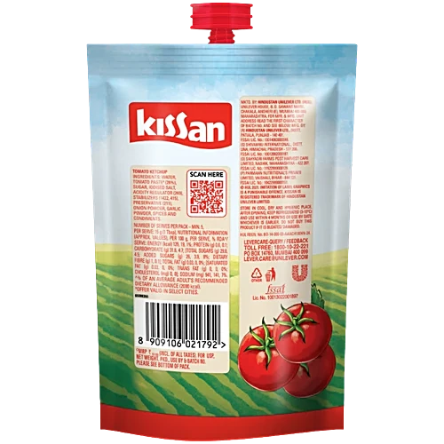 Kissan Fresh Tomato Ketchup, 415 g Pouch