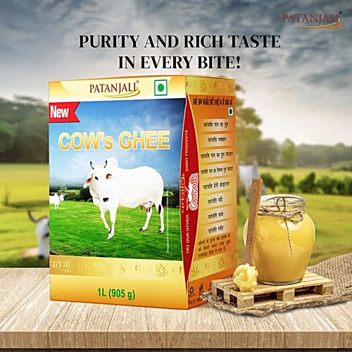 Patanjali Cow Ghee/Tuppa, 1L Carton