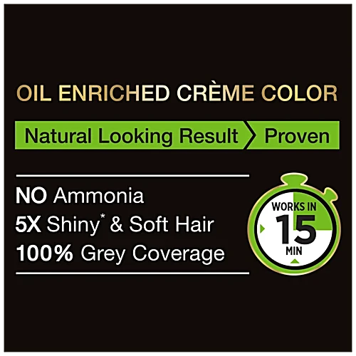 Garnier Black Naturals Hair Colour, 20 ml + 20 g 1,Deep Black