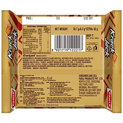 Parle Krack Jack  176.4 g Pouch