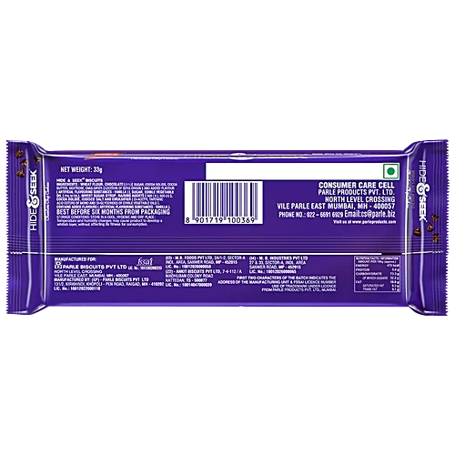Parle Platina Hide & Seek Chocolate Chip Cookies, 33 g