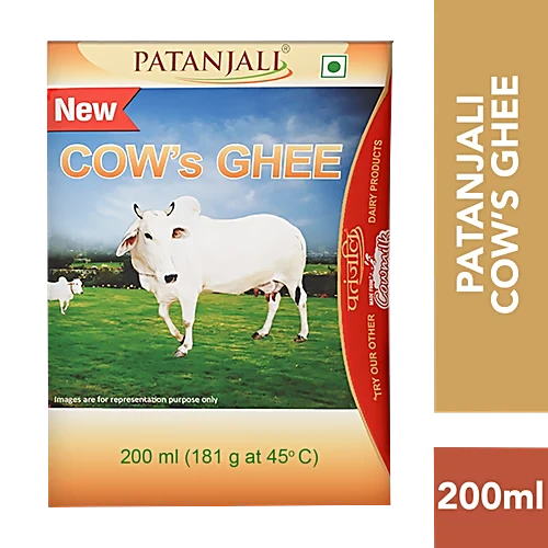Patanjali Cow's Ghee, 200 ml Carton