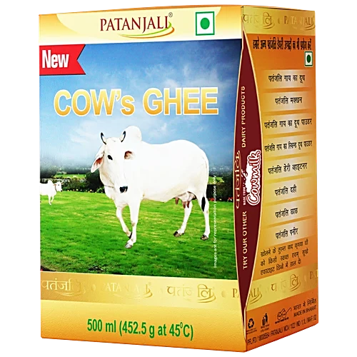 Patanjali Cow Ghee/Tuppa, 500 ml Carton