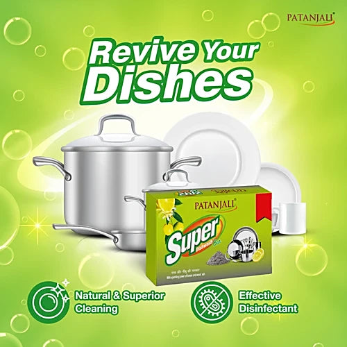 Patanjali Super Dishwash Bar, 130 g