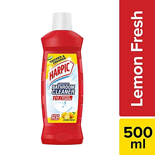 Harpic Disinfectant Bathroom Cleaner Liquid - Lemon, 500 ml