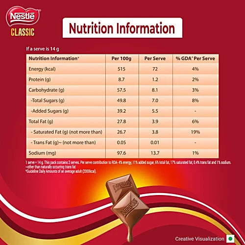 Nestle Classic Chocolate Bar, 28 g