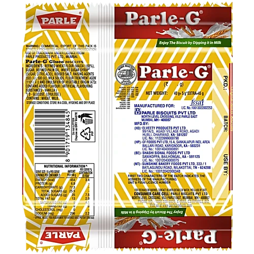 Parle Original Gluco Biscuits, 45 g pack of 5