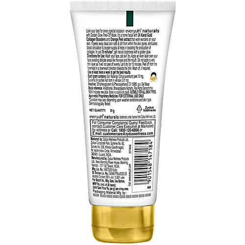 Everyuth Naturals Golden Glow Peel-Off Face Mask, 50 g Tube