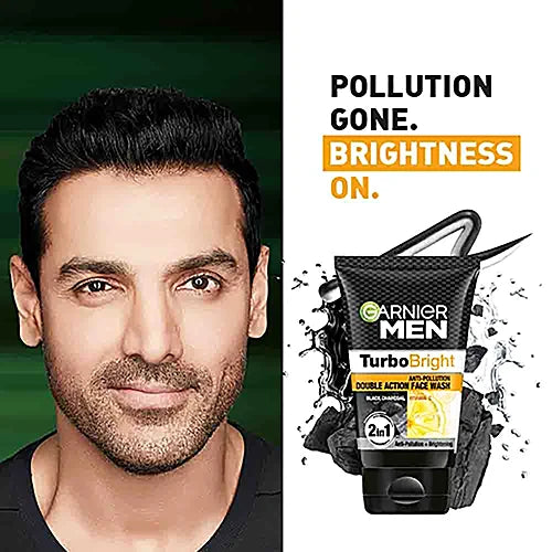 Garnier Men Power White Anti-Pollution Double Action Face Wash, 50 g