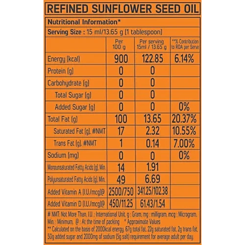 Fortune Sunlite Refined Sunflower Oil, 15 L