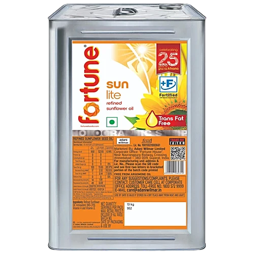 Fortune Sunlite Refined Sunflower Oil, 15 L