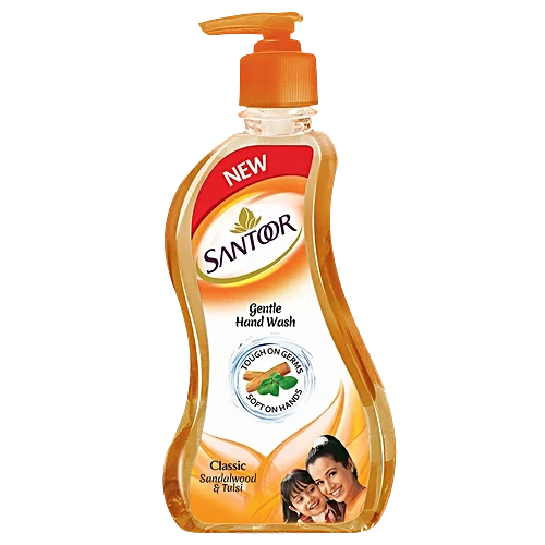 Santoor Classic Gentle Hand Wash - Sandalwood & Tulsi, 215 ml