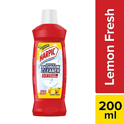 Harpic Disinfectant Bathroom Cleaner Liquid - Lemon, 200 ml