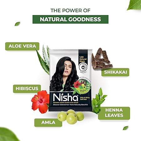 Nisha Black Hair Color Dye 10gm Natural Black Color Hair ...