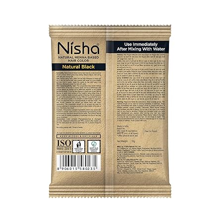 Nisha Black Hair Color Dye 10gm Natural Black Color Hair ...
