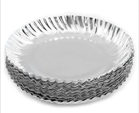Disposable Silver Coated Paper Plates – 15 PC SMALL