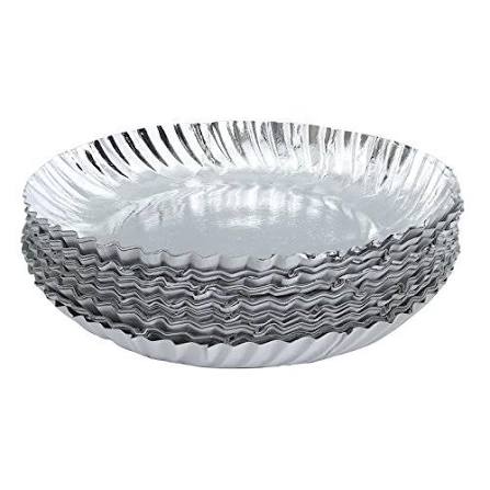Disposable Silver Coated Paper Plates – 15 PC BIG